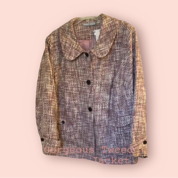 26W Avenue Pink Tweed. 🎀 Brand New Tweed Jacket, with Peter Pan Collar. - Picture 14 of 14